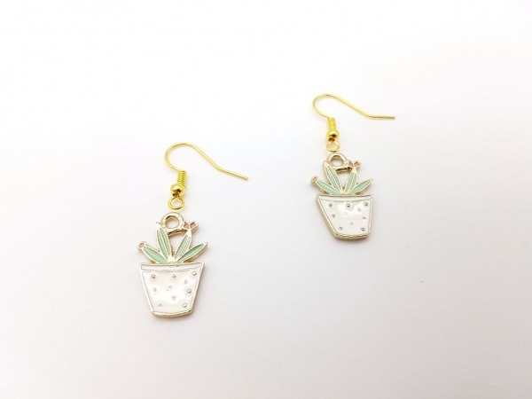 Kakteen im Topf Ohrringe